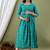 Turquoise blue  aaysa floral printed pure cotton flared maternity maxi dress