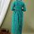 Turquoise blue  aaysa floral printed pure cotton flared maternity maxi dress