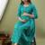 Turquoise blue  aaysa floral printed pure cotton flared maternity maxi dress