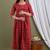 Maroon aaysa floral printed pure cotton flared maternity maxi dress