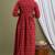Maroon aaysa floral printed pure cotton flared maternity maxi dress