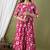 Pink aaysa floral printed pure cotton flared maternity maxi dress