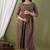 Dark blue aaysa floral printed pure cotton flared maternity maxi dress