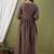 Dark blue aaysa floral printed pure cotton flared maternity maxi dress