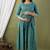 Sky blue aaysa floral printed pure cotton flared maternity maxi dress