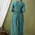 Sky blue aaysa floral printed pure cotton flared maternity maxi dress