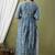 Blue aaysa floral printed pure cotton flared maternity maxi dress