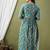 Sky blue aaysa floral printed pure cotton flared maternity maxi dress