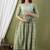 Sea green aaysa floral printed pure cotton flared maternity maxi dress