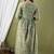Sea green aaysa floral printed pure cotton flared maternity maxi dress