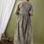 Olive green aaysa floral printed pure cotton flared maternity maxi dress