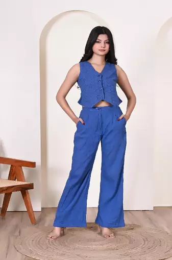 Blue schiffly coord