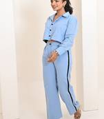 Ice blue cotton coord set