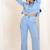 Ice blue cotton coord set