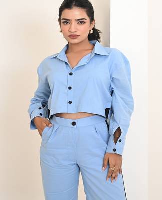 Ice blue cotton coord set 5