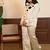 Beige georgette satin coord set
