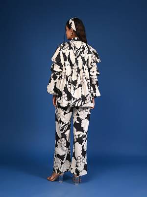 Black & white printed shirt coord 2