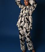 Black & white printed shirt coord