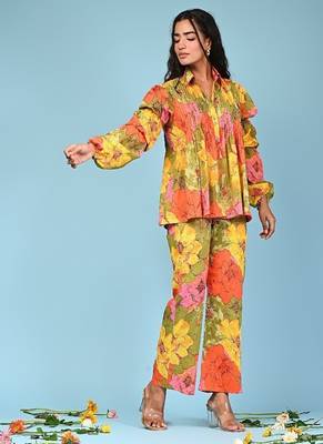 Multicolour printed shirt  coord 3
