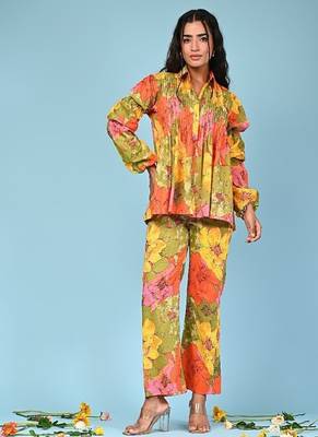 Multicolour printed shirt  coord 4