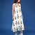 White blue cotton handblock a-linecoord