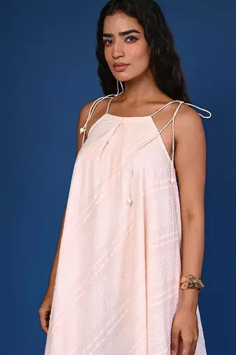 Peach dobby cotton coord