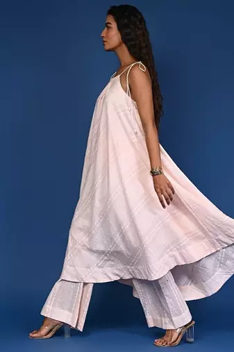 Peach dobby cotton coord