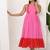 Red & pink cotton dress