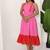 Red & pink cotton dress