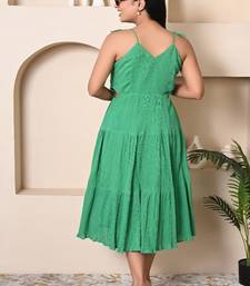 Green cotton crepe dress