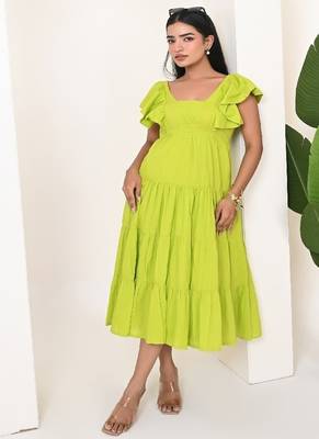 Lime green cotton dress 1