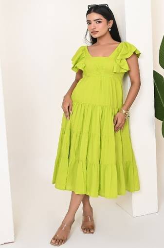 Lime green cotton dress