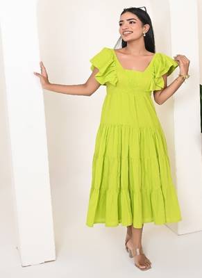 Lime green cotton dress 2