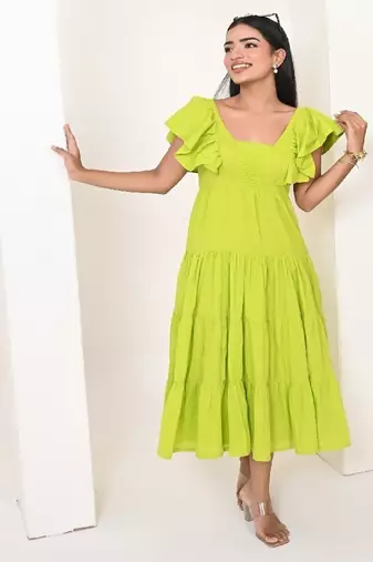 Lime green cotton dress