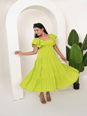 Lime green cotton dress 3
