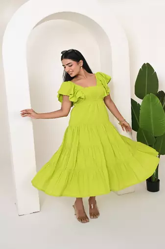 Lime green cotton dress