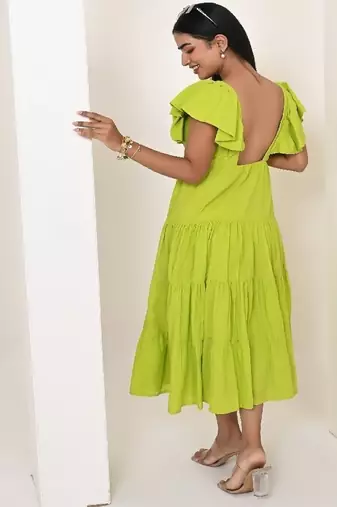 Lime green cotton dress