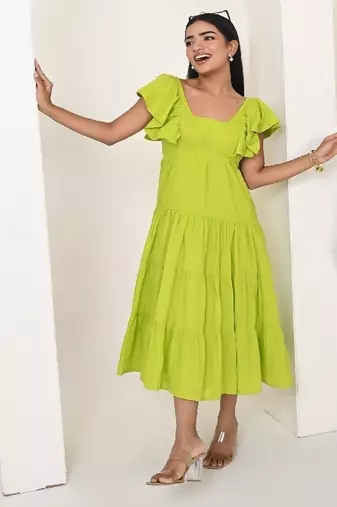 Lime green cotton dress