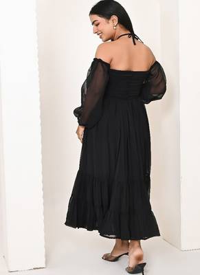 Black georgette dress 2