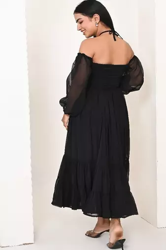 Black georgette dress