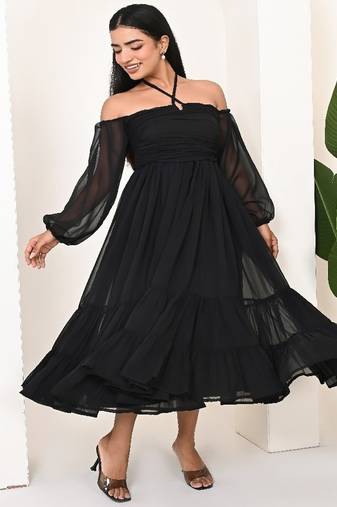 Black georgette dress