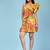 Multicolour printed cotton ruffle dress