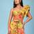 Multicolour printed cotton ruffle dress