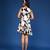 Black & white printed cotton dress