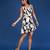 Black & white printed cotton dress