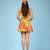 Multicolour printed cotton corset dress