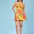 Multicolour printed cotton corset dress