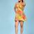 Multicolour printed cotton corset dress