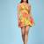 Multicolour printed cotton corset dress