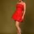 Red cotton corset dress
